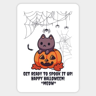 Cute Cat Pumpkin "Get Ready to SPOOK IT UP  Light Edition Sticker